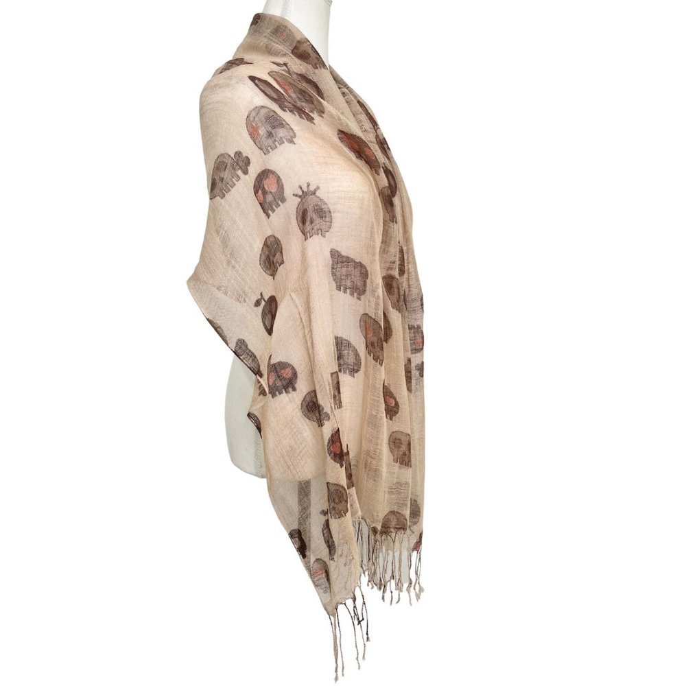100% Linen Skull Scarf - Picture 2 of 10